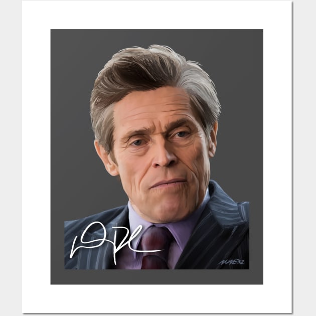 Willem Dafoe Signed Portrait Wall Art by Nonesz Workshop